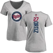 David Ortiz Women's Minnesota Twins Backer Slim Fit T-Shirt - Ash