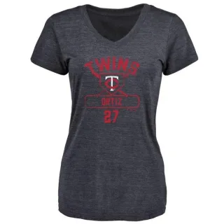 David Ortiz Women's Minnesota Twins Base Runner Tri-Blend T-Shirt - Navy