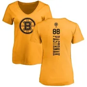 David Pastrnak Women's Boston Bruins One Color Backer T-Shirt - Gold