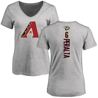 David Peralta Women's Arizona Diamondbacks Backer Slim Fit T-Shirt - Ash