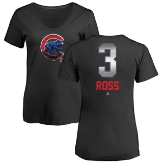 David Ross Women's Chicago Cubs Midnight Mascot V-Neck T-Shirt - Black