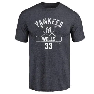 David Wells New York Yankees Base Runner Tri-Blend T-Shirt - Navy