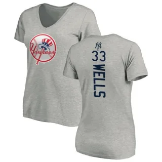 David Wells Women's New York Yankees Backer Slim Fit T-Shirt - Ash