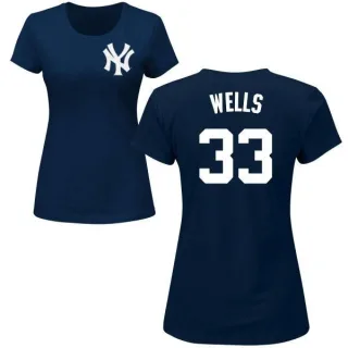 David Wells Women's New York Yankees Name & Number T-Shirt - Navy