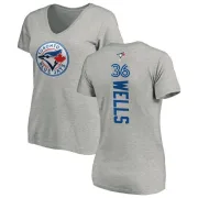 David Wells Women's Toronto Blue Jays Backer Slim Fit T-Shirt - Ash