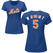 David Wright Women's New York Mets Name & Number T-Shirt - Royal