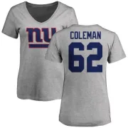 Davon Coleman Women's New York Giants Name & Number Logo Slim Fit T-Shirt - Ash