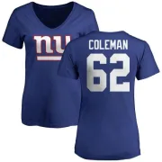 Davon Coleman Women's New York Giants Name & Number Logo Slim Fit T-Shirt - Royal