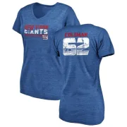 Davon Coleman Women's New York Giants Retro Tri-Blend V-Neck T-Shirt - Royal