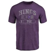 De'Aaron Fox Sacramento Kings Purple Baseline Tri-Blend T-Shirt