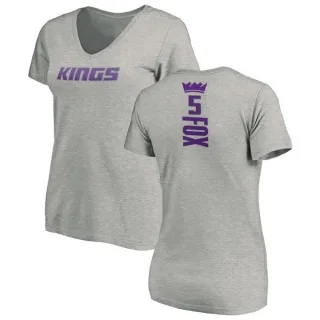 De'Aaron Fox Women's Sacramento Kings Ash Backer T-Shirt