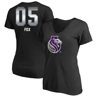 De'Aaron Fox Women's Sacramento Kings Black Midnight Mascot T-Shirt