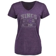 De'Aaron Fox Women's Sacramento Kings Purple Baseline Tri-Blend T-Shirt