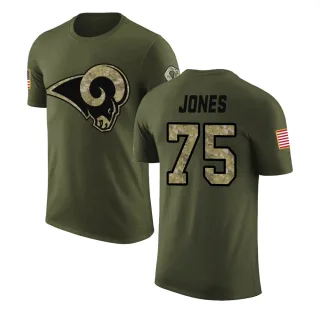 Deacon Jones Los Angeles Rams Olive Salute to Service Legend T-Shirt