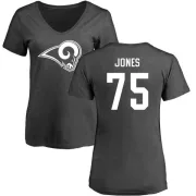 Deacon Jones Women's Los Angeles Rams One Color T-Shirt - Ash