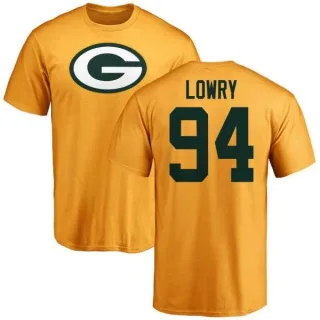 Dean Lowry Green Bay Packers Name & Number Logo T-Shirt - Gold