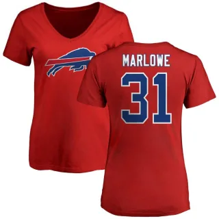 Dean Marlowe Women's Buffalo Bills Name & Number Logo Slim Fit T-Shirt - Red