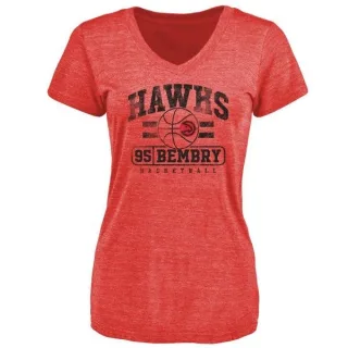 DeAndre' Bembry Women's Atlanta Hawks Red Baseline Tri-Blend T-Shirt