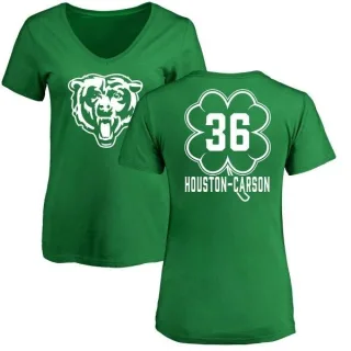 DeAndre Houston-Carson Women's Chicago Bears Green St. Patrick's Day Name & Number V-Neck T-Shirt