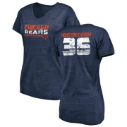 DeAndre Houston-Carson Women's Chicago Bears Retro Tri-Blend V-Neck T-Shirt - Navy