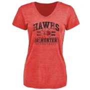 De'Andre Hunter Women's Atlanta Hawks Red Baseline Tri-Blend T-Shirt