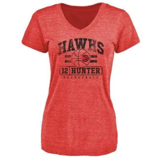 De'Andre Hunter Women's Atlanta Hawks Red Baseline Tri-Blend T-Shirt