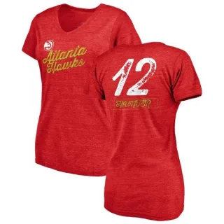 De'Andre Hunter Women's Atlanta Hawks Red Sideline Tri-Blend V-Neck T-Shirt