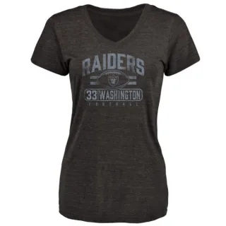 DeAndre Washington Women's Oakland Raiders Flanker Tri-Blend T-Shirt - Black