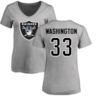 DeAndre Washington Women's Oakland Raiders Name & Number Logo Slim Fit T-Shirt - Ash