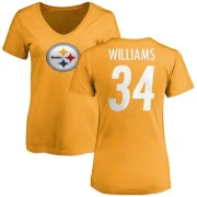 DeAngelo Williams Women's Pittsburgh Steelers Name & Number Logo Slim Fit T-Shirt - Gold