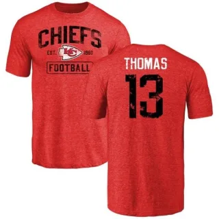 De'Anthony Thomas Kansas City Chiefs Red Distressed Name & Number Tri-Blend T-Shirt