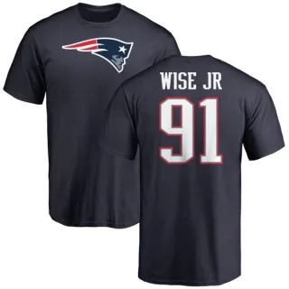 Deatrich Wise Jr. New England Patriots Name & Number Logo T-Shirt - Navy