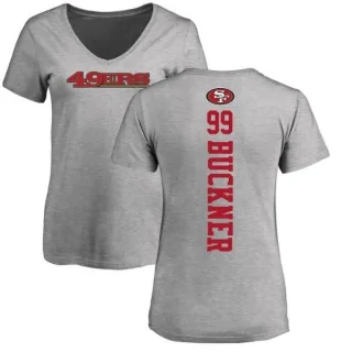 DeForest Buckner Women's San Francisco 49ers Backer V-Neck T-Shirt - Ash