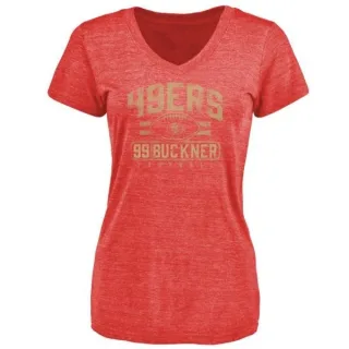 DeForest Buckner Women's San Francisco 49ers Flanker Tri-Blend T-Shirt - Red