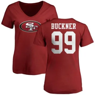 DeForest Buckner Women's San Francisco 49ers Name & Number Logo Slim Fit T-Shirt - Red