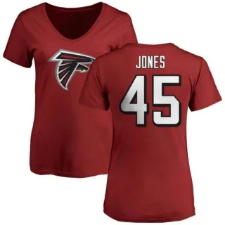 Deion Jones Women's Atlanta Falcons Name & Number Logo Slim Fit T-Shirt - Red