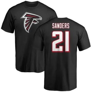 Deion Sanders Atlanta Falcons Name & Number Logo T-Shirt - Black