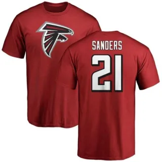 Deion Sanders Atlanta Falcons Name & Number Logo T-Shirt - Red