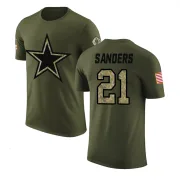 Deion Sanders Dallas Cowboys Olive Salute to Service Legend T-Shirt