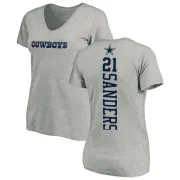 Deion Sanders Women's Dallas Cowboys Backer Slim Fit T-Shirt - Ash