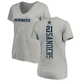 Deion Sanders Women's Dallas Cowboys Backer Slim Fit T-Shirt - Ash