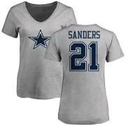 Deion Sanders Women's Dallas Cowboys Name & Number Logo T-Shirt - Ash