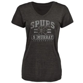 Dejounte Murray Women's San Antonio Spurs Black Baseline Tri-Blend T-Shirt