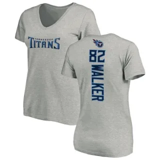 Delanie Walker Women's Tennessee Titans Backer V-Neck T-Shirt - Ash