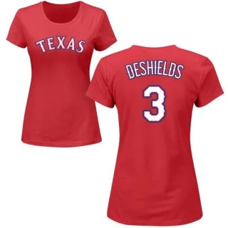 Delino DeShields Women's Texas Rangers Name & Number T-Shirt - Red