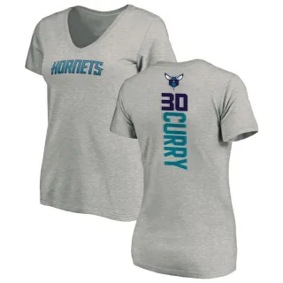 Dell Curry Women's Charlotte Hornets Ash Backer T-Shirt