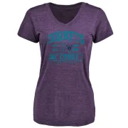 Dell Curry Women's Charlotte Hornets Purple Baseline Tri-Blend T-Shirt