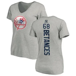 Dellin Betances Women's New York Yankees Backer Slim Fit T-Shirt - Ash