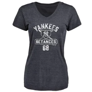 Dellin Betances Women's New York Yankees Base Runner Tri-Blend T-Shirt - Navy