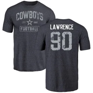 Demarcus Lawrence Dallas Cowboys Distressed Name & Number Tri-Blend T-Shirt - Navy